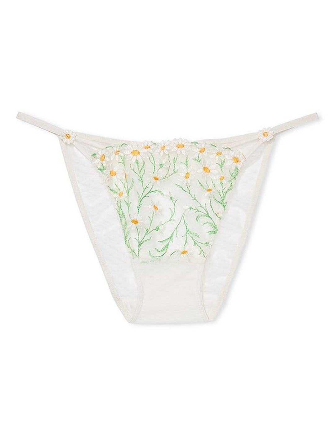

Victoria's Secret Women Embroidered String Bikini Brief, White