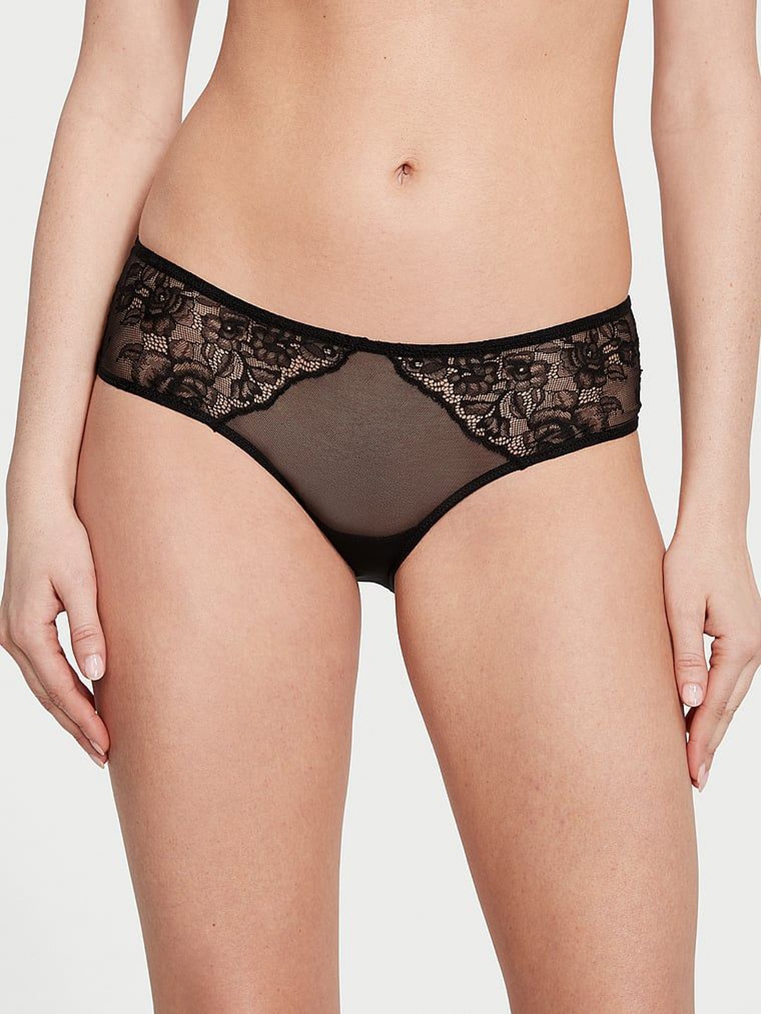 Victoria's Secret Women Self Designed Thong Briefs, Black