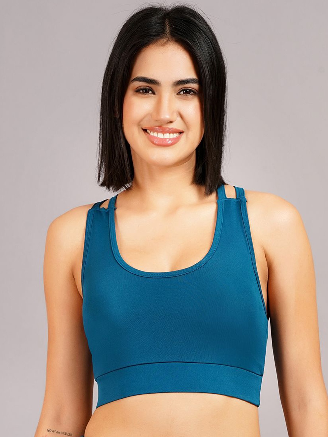 

NEVER LOSE Women Full Coverage Dry Fit Underwired Bra, Blue