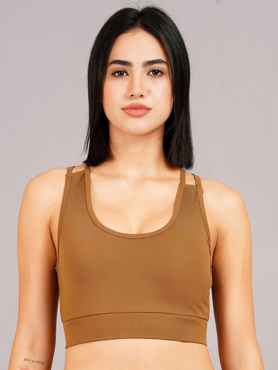 

NEVER LOSE Women Full Coverage Underwired and Removable Padding Bra, Bronze