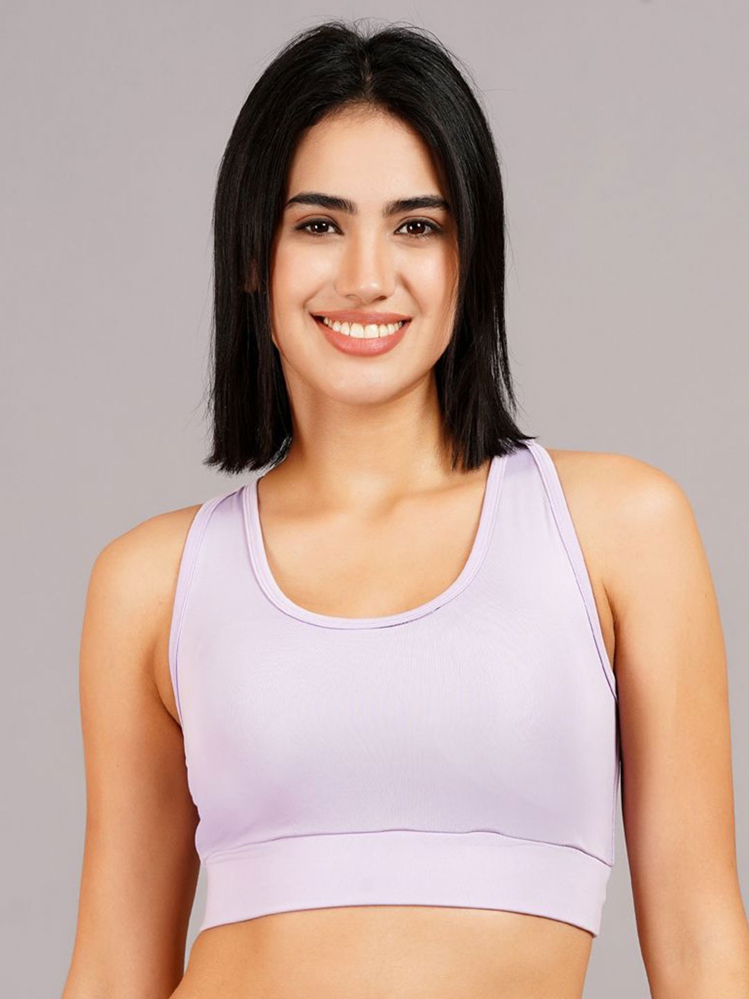 

NEVER LOSE Women All Day Comfort Removable Padding Full Coverage Seamless Workout Bra, Lavender