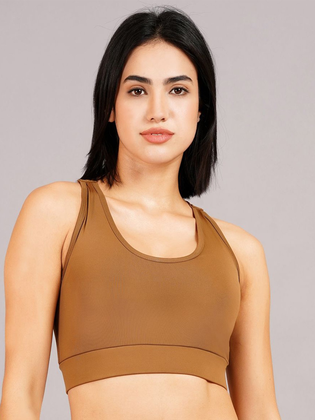 

NEVER LOSE Full Coverage Underwired Workout Bra, Bronze