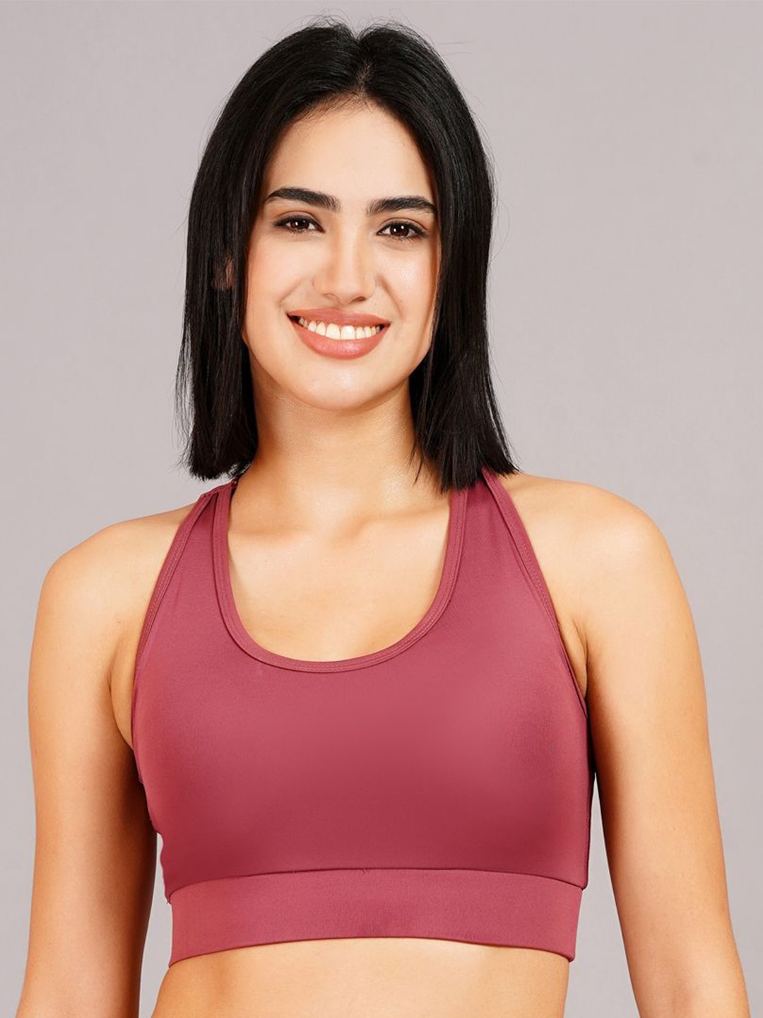 

NEVER LOSE Women Workout Full Coverage Removable Padding Underwired Seamless Gym Bra, Coral