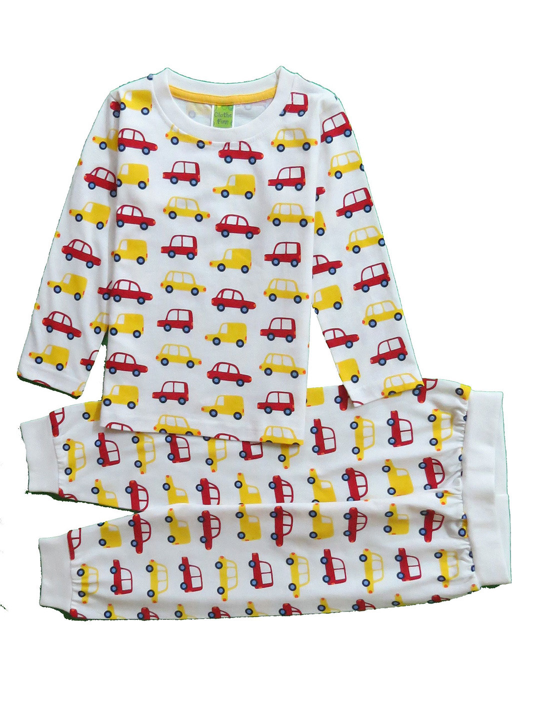 

Clothe Funn Boys Printed Round Neck Long Sleeves Pure Cotton Sweatshirt With Jogger, White