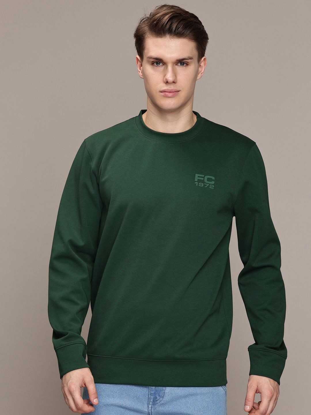 

French Connection Men Long Sleeves Sweatshirt, Green