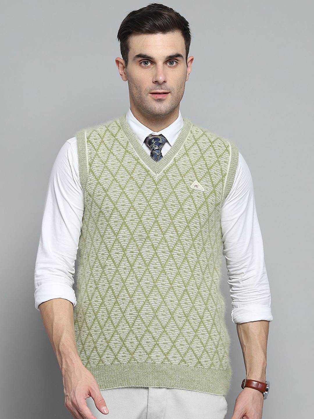 

Monte Carlo Men V-Neck Sweater Vest, Green