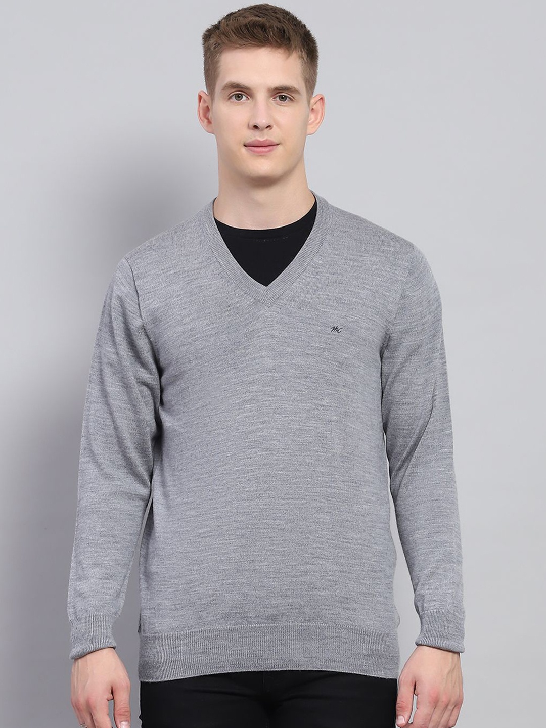

Monte Carlo Men Woollen Pullover Sweaters, Grey