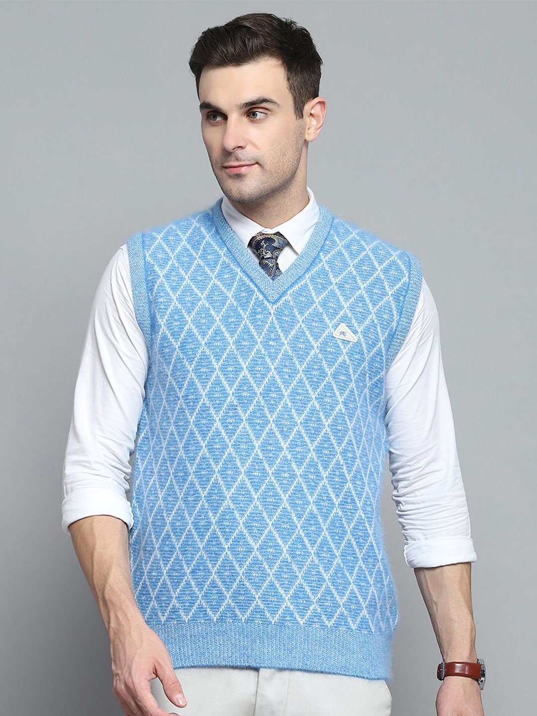 

Monte Carlo Men Woollen Sweater Vest, Blue