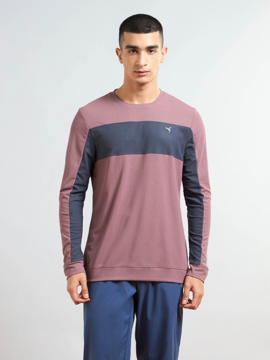 

Technosport Men Colourblocked Antimicrobial Slim Fit Sports T-shirt, Mauve