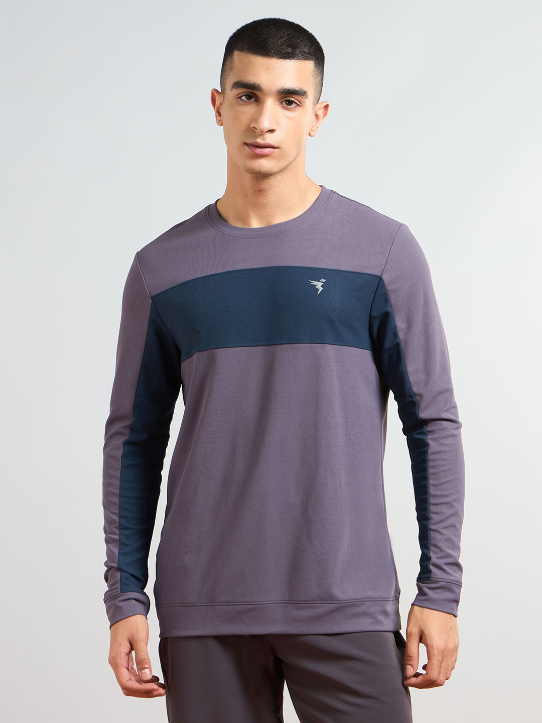 

Technosport Men Colourblocked Antimicrobial Slim Fit Sports T-shirt, Purple