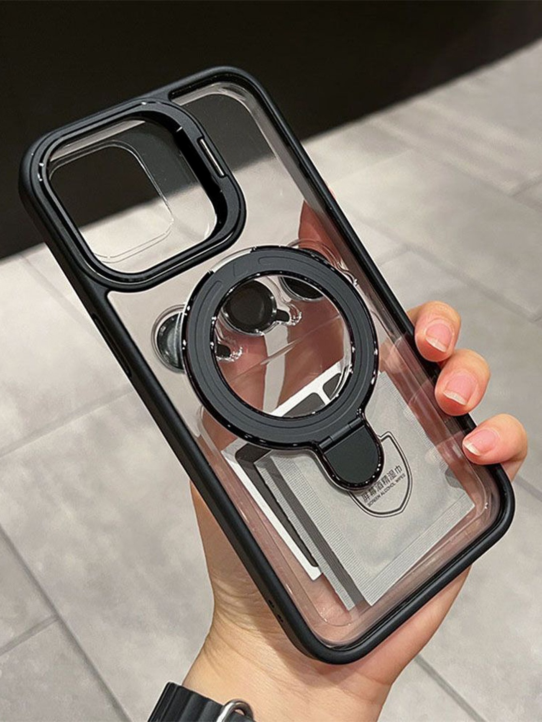

Luxury Kase Solid Printed iPhone 13 Pro Max Back Case Mobile Accessories, Black