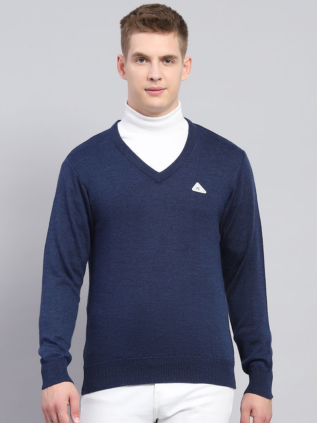 

Monte Carlo Men Woollen Pullover Sweater, Navy blue