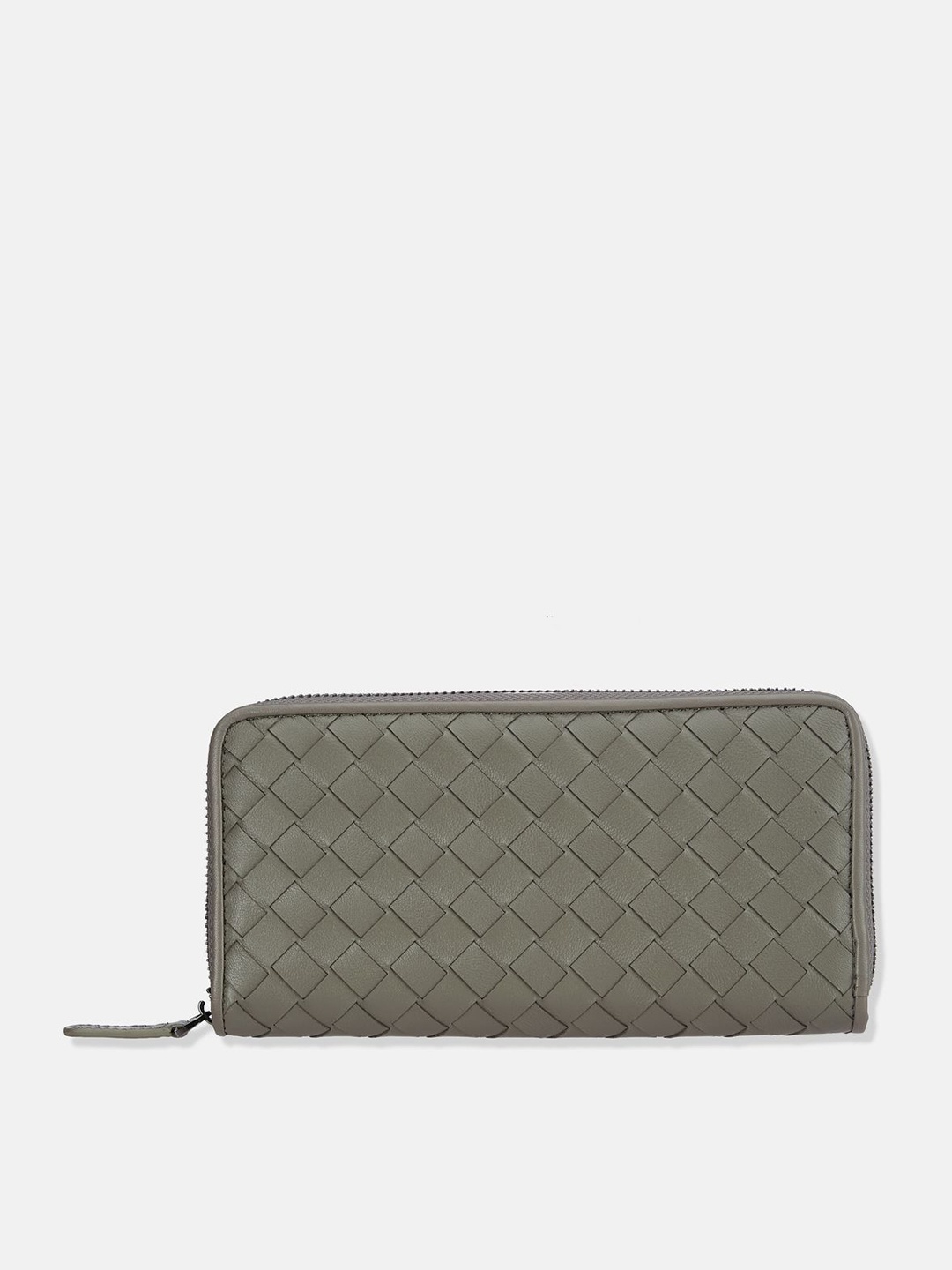 

CARRY CITY Women Woven Design Zip Around Wallet, Grey