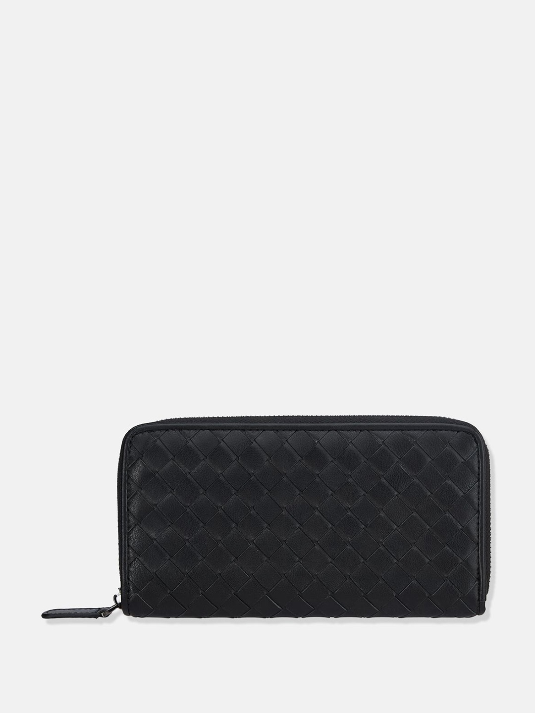 

CARRY CITY Women Woven Design Embellished Zip Around Wallet, Black