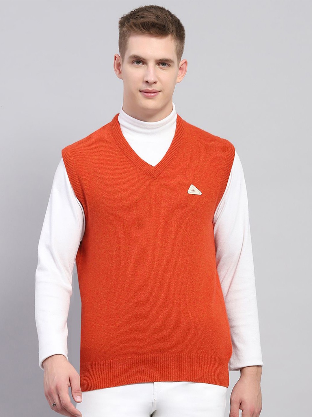 

Monte Carlo Men Sleeveless Woollen Pullover, Orange