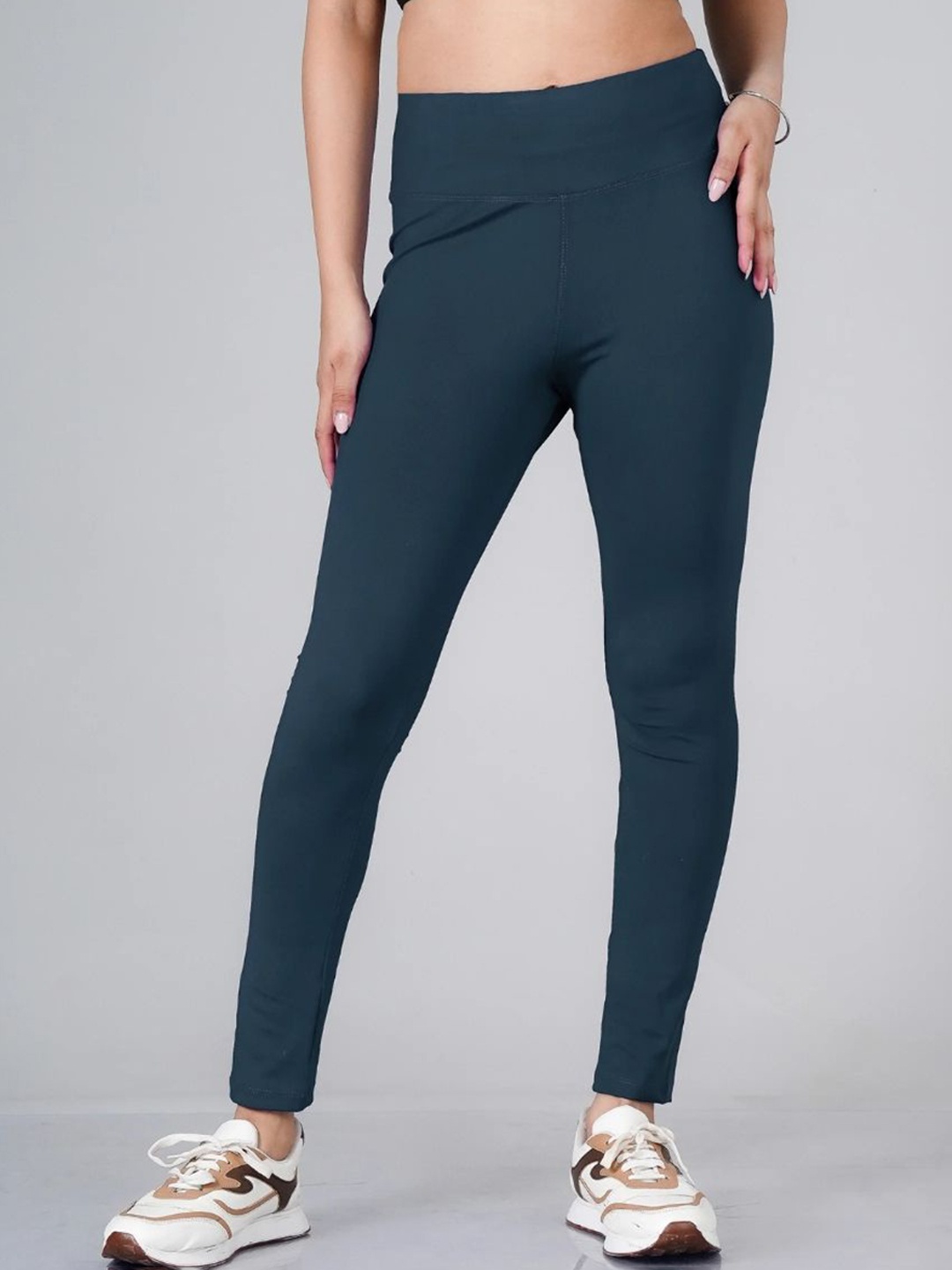 

FLURR Women High Rise Antimicrobial Tights, Teal