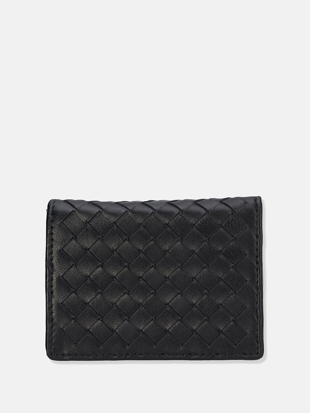 

CARRY CITY Women Woven Design Two Fold Wallet, Black
