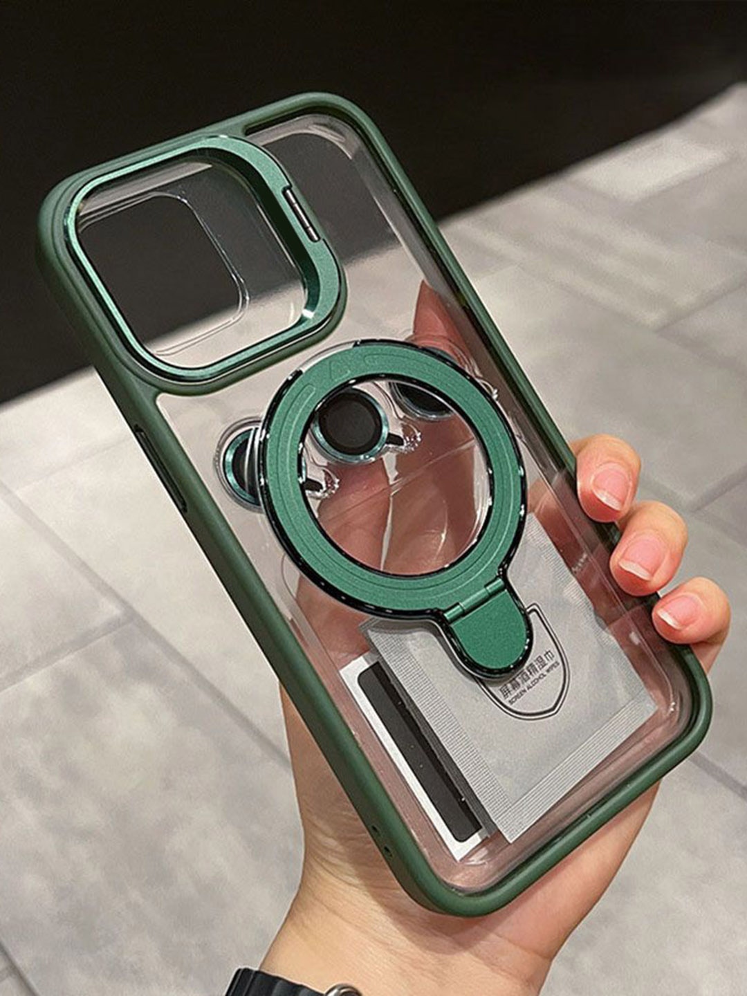 

Luxury Kase Solid Printed iPhone 16 Pro Max Back Case Mobile Accessories, Green