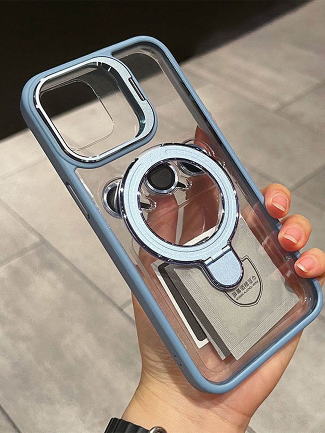 

Luxury Kase Solid Printed iPhone 14 Pro Max Back Case Mobile Accessories, Blue