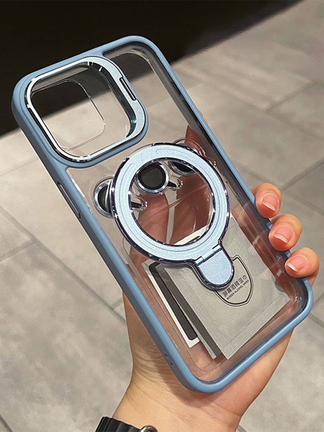 

Luxury Kase Solid Printed iPhone 13 Pro Back Case Mobile Accessories, Blue