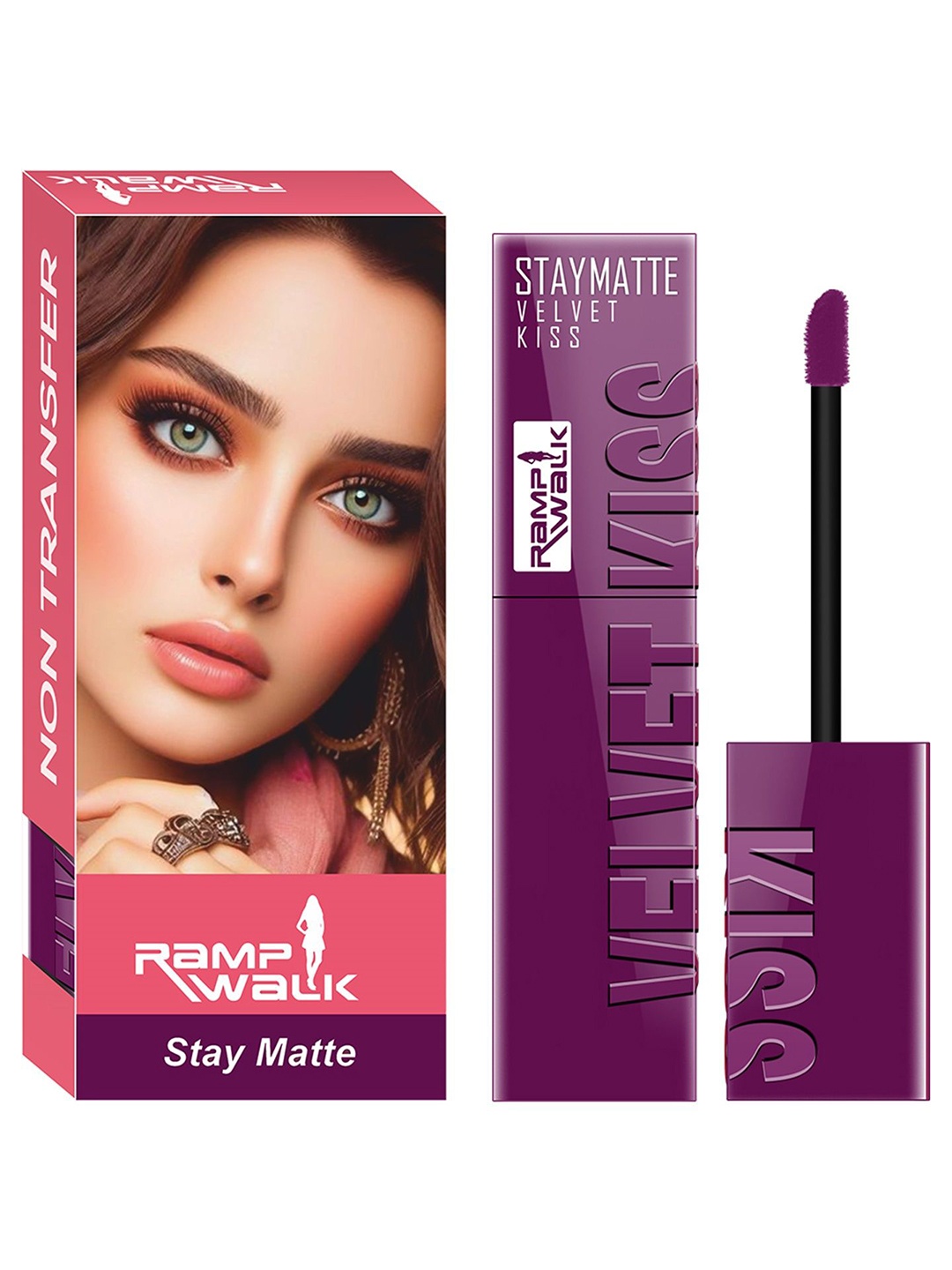 

Ramp Walk Velvet Kiss Non-Transfer 12-Hour Long Lasting Liquid Lipstick- 3.5 ml- Wine - 03, Purple