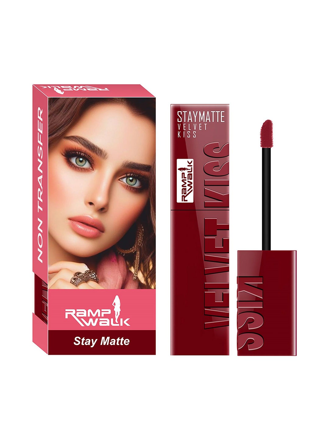 

Ramp Walk Velvet Kiss Non-Transfer Long Lasting Liquid Lipstick- 3.5 ml- Bright Maroon- 09