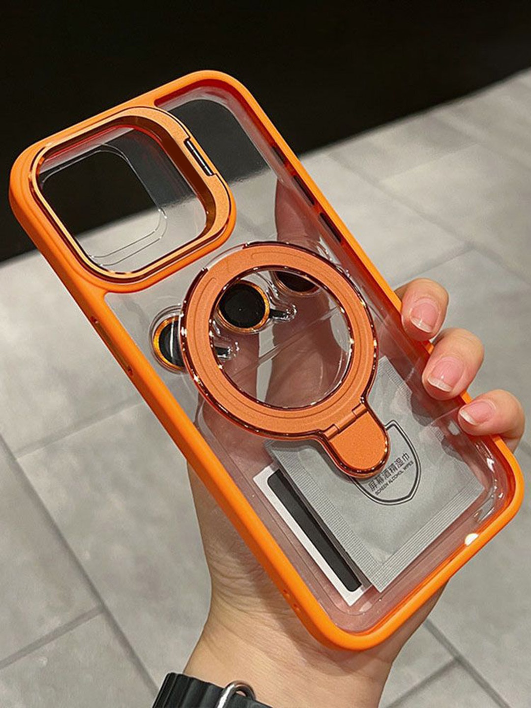 

Luxury Kase Solid Printed iPhone 13 Pro Max Back Case Mobile Accessories, Orange