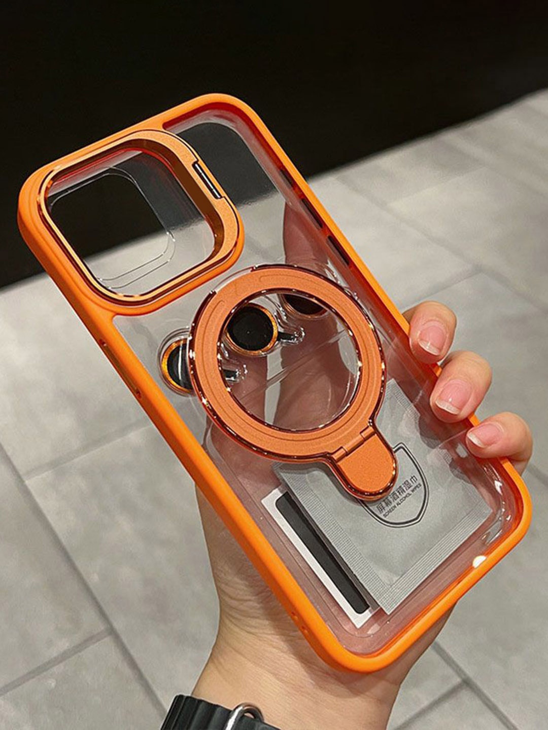 

Luxury Kase Solid Printed iPhone 14 Pro Max Back Case Mobile Accessories, Orange