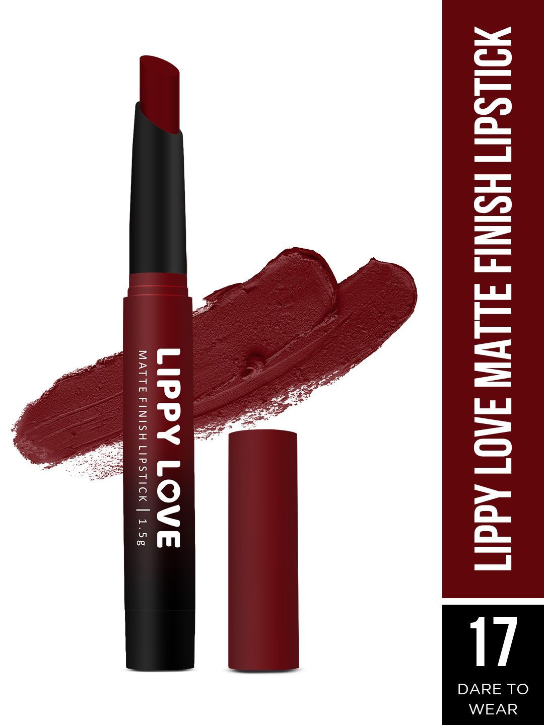 

Hilary Rhoda Lippy Love Creamy Matte Finish Lipstick - 1.5 g -Dare To Wear 17, Maroon