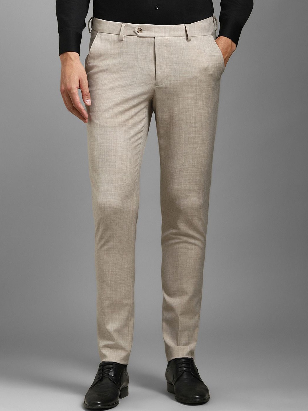 

Louis Philippe Men Slim Fit Formal Trousers, Beige