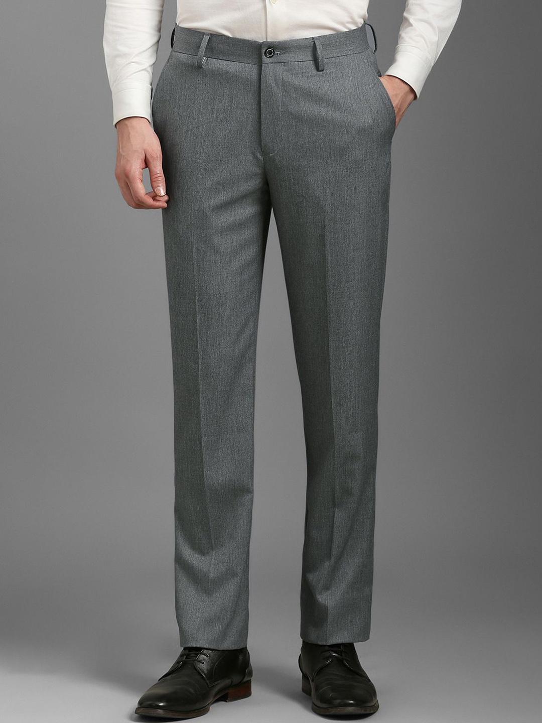 

Louis Philippe Men Slim Fit Formal Trousers, Grey