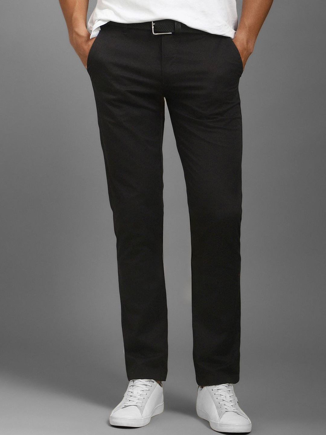 Louis Philippe Sport Men Slim Fit Trousers, Black