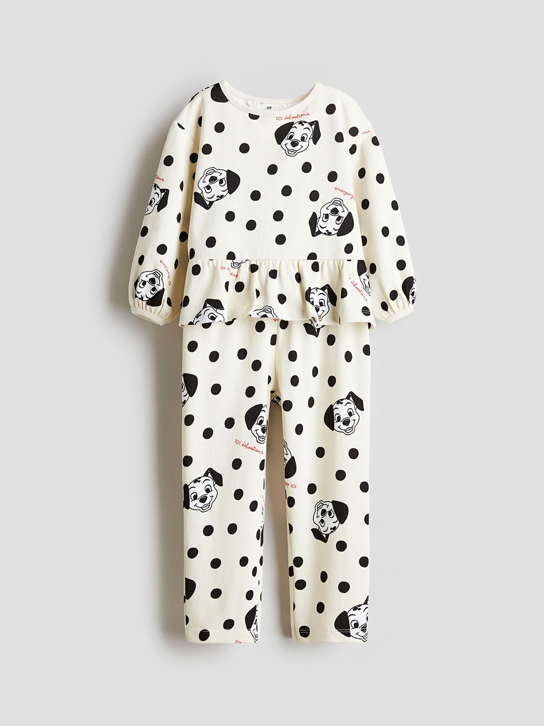 

H&M 2-Piece printed Sweatshirt Set, White