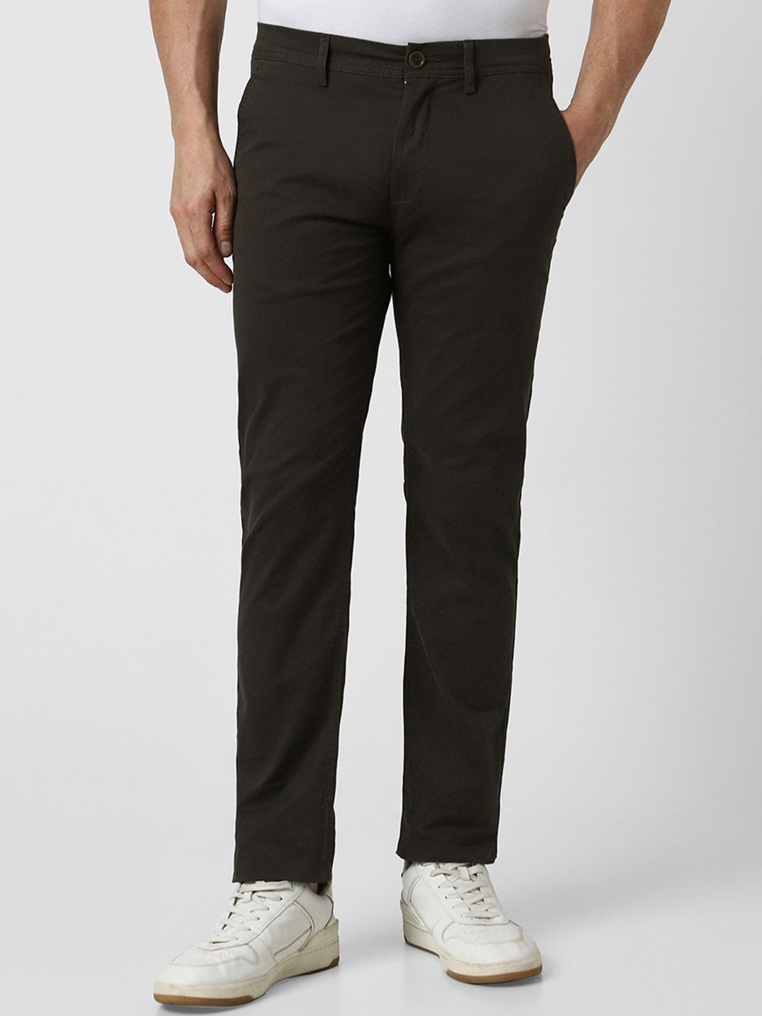 

Peter England Casuals Men Skinny Fit Trousers, Brown