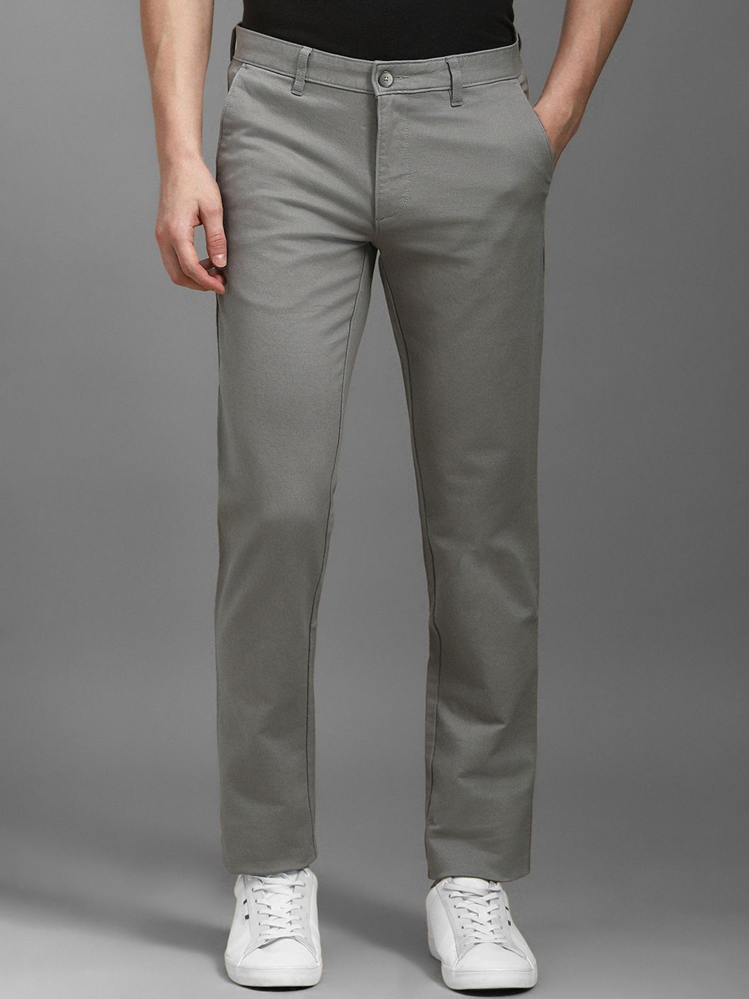 

Louis Philippe Sport Men Mid-Rise Slim Fit Trousers, Grey
