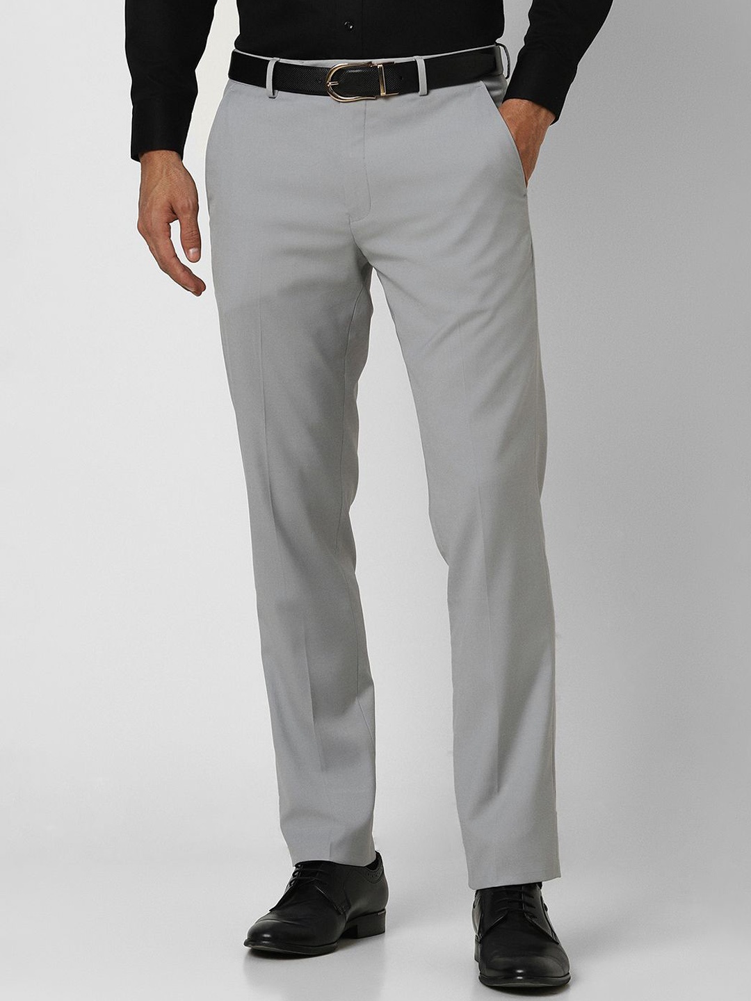 

Van Heusen Men Slim Fit Mid-Rise Formal Trouser, Grey