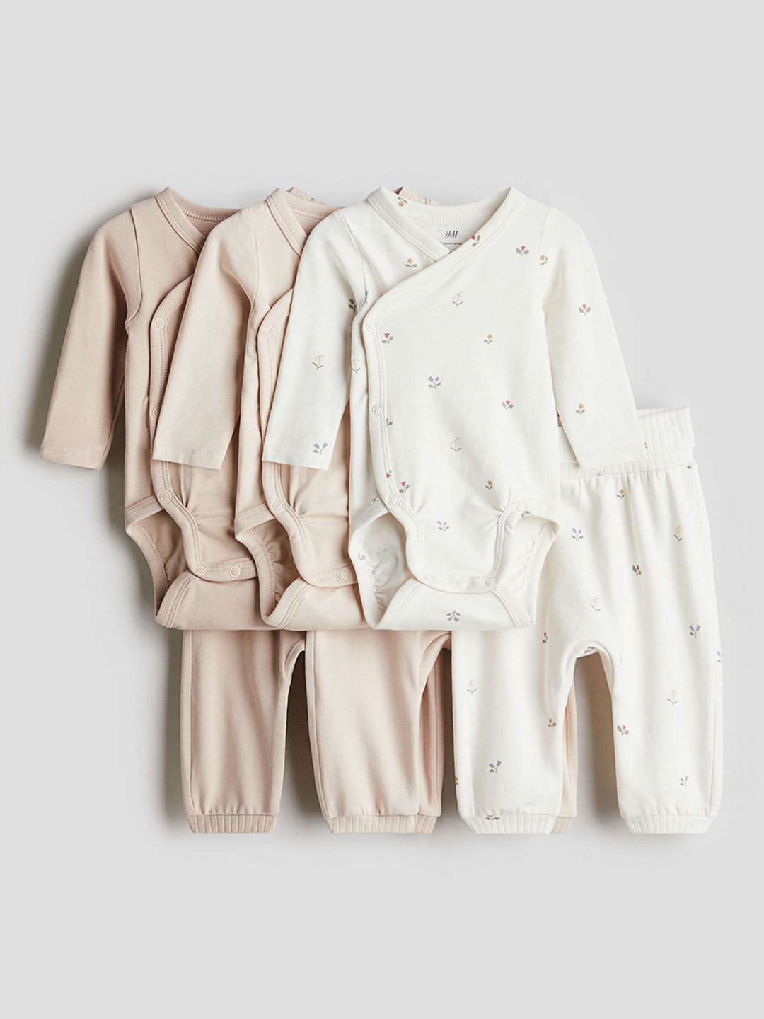 

H&M 6-Piece Bodysuit & Trousers Set, Pink