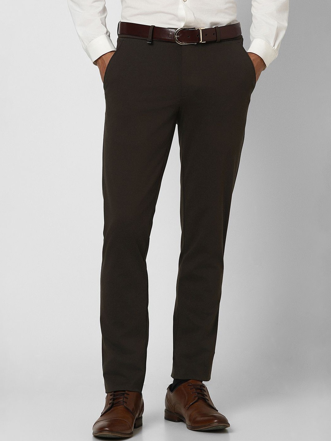 

Van Heusen Men Ultra Slim Fit Formal Trousers, Brown