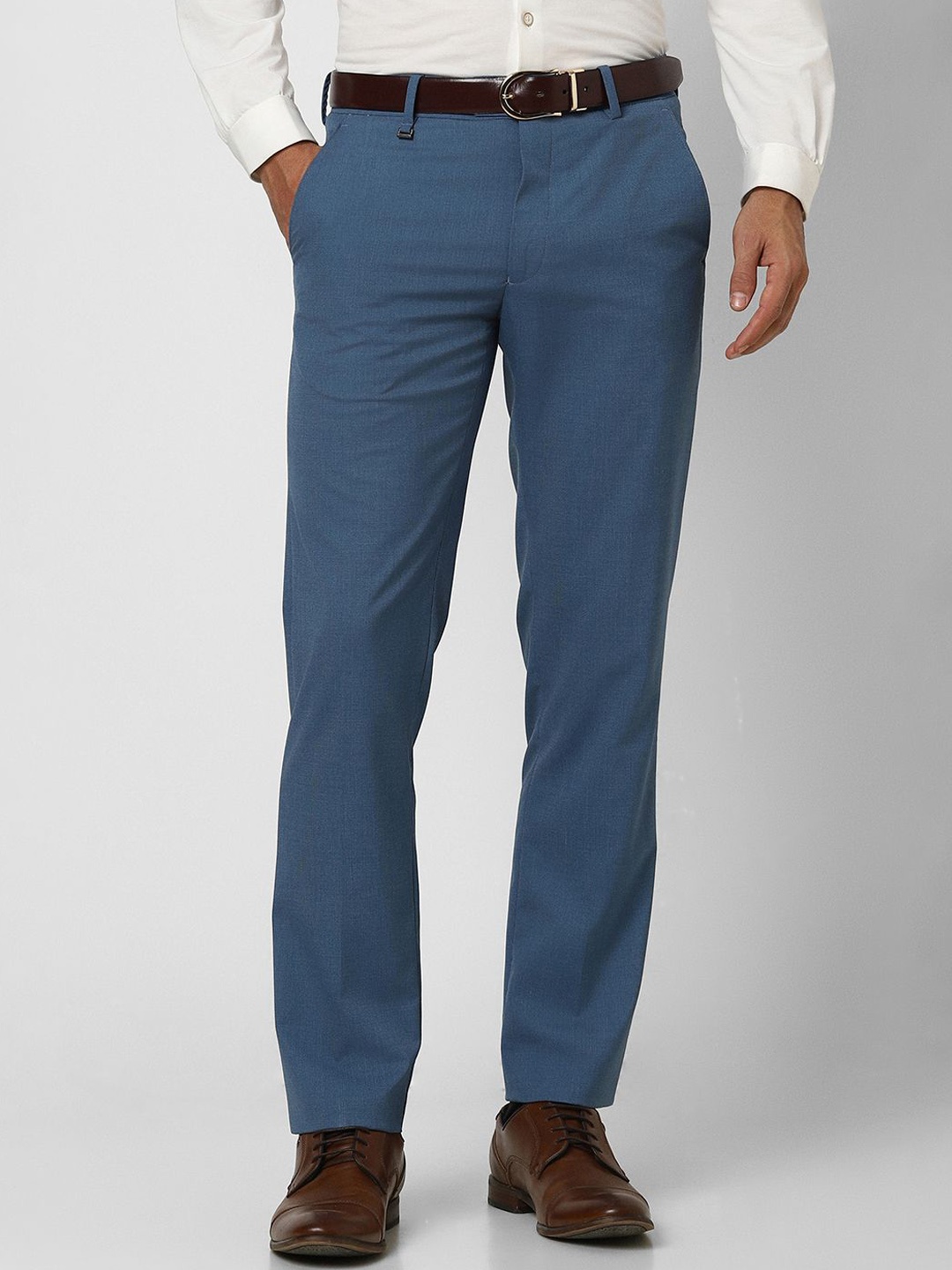 

Van Heusen Men Slim Fit Formal Trousers, Blue