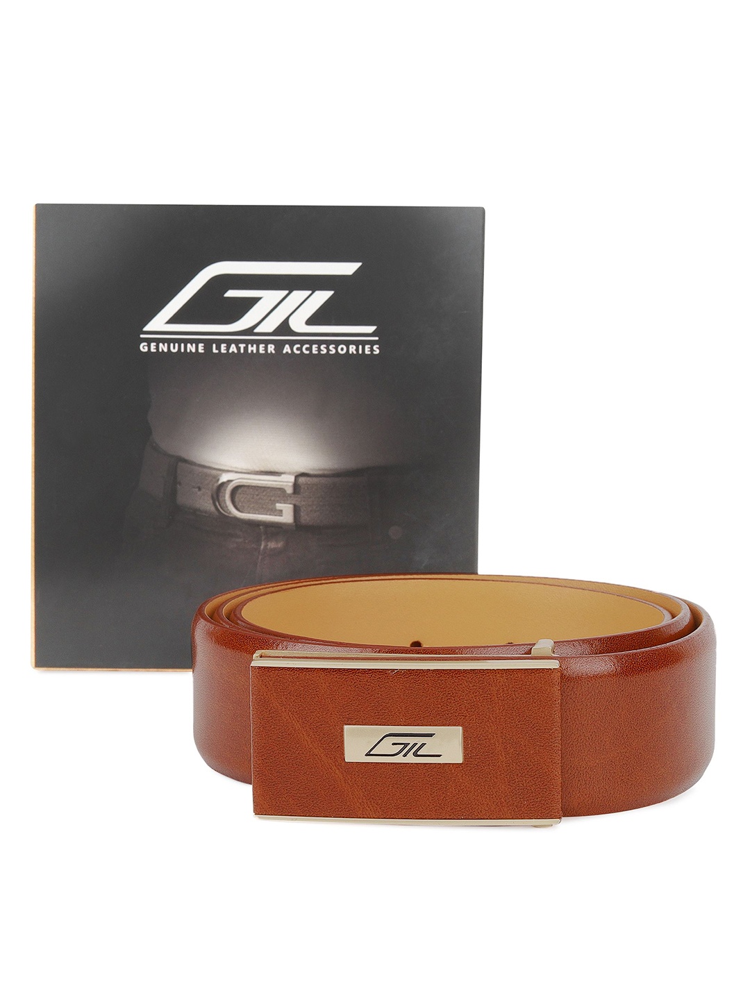 

GIL Men Leather Formal Belt, Tan