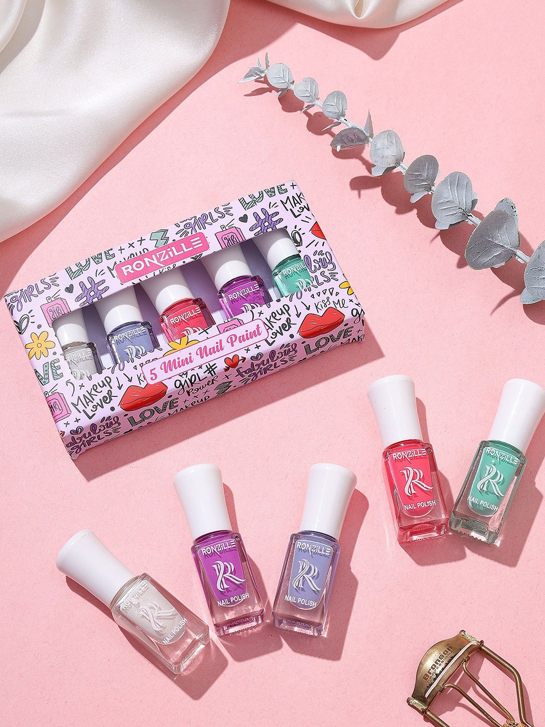 

Ronzille Set Of 5 Quick Dry & Glossy Nail Polish - 3.5 ml Each, Green