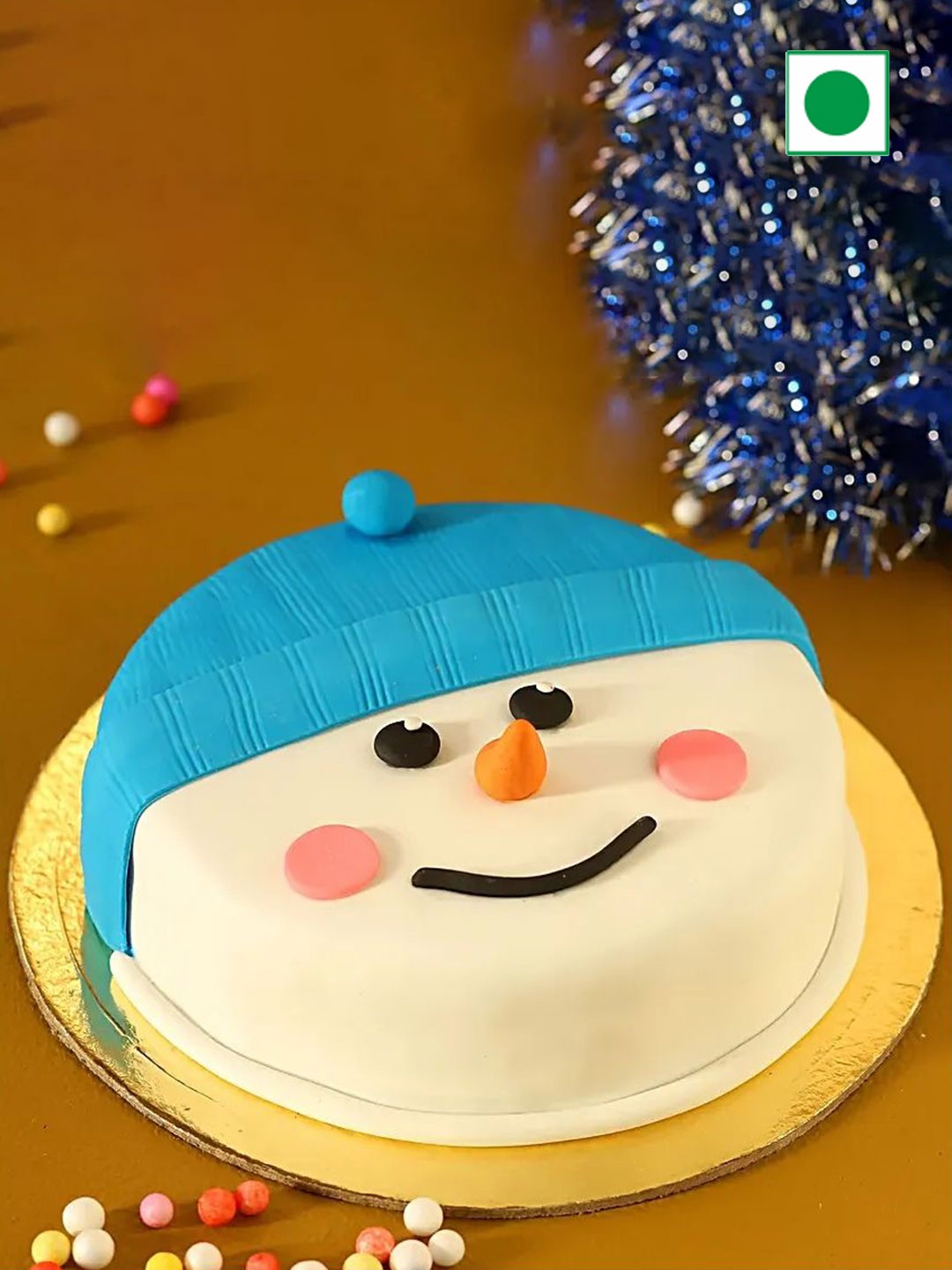 

fnp Snowman Chocolate Truffle Flavour Eggless Round Shape Cake-2Kg, Yellow