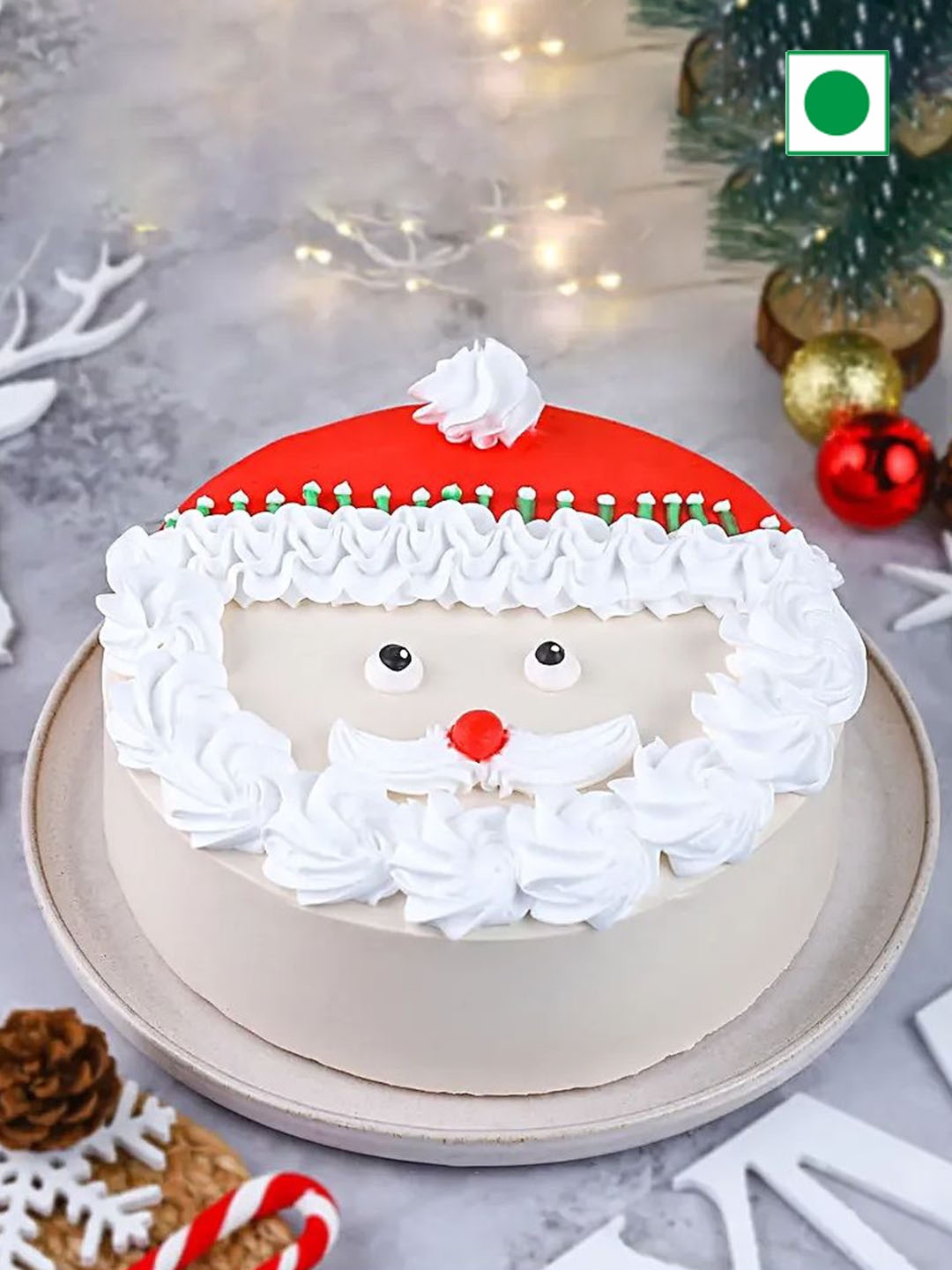 

fnp Santas Delight Chocolate Flavour Round Shape Cake-1Kg, Red