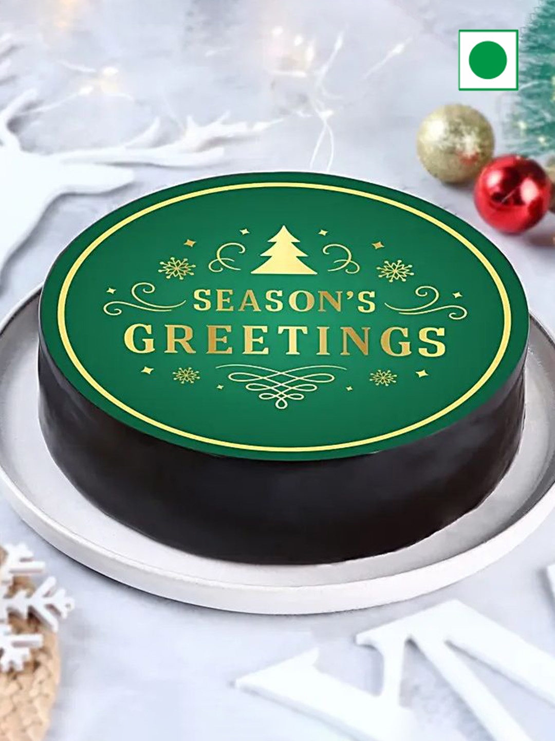 

fnp Merry Christmas Chocolate Flavor Cake - 1Kg, Green
