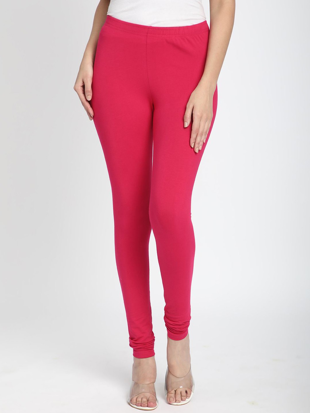 

R&B Women Mid-Rise Ankle-Length Leggings, Pink