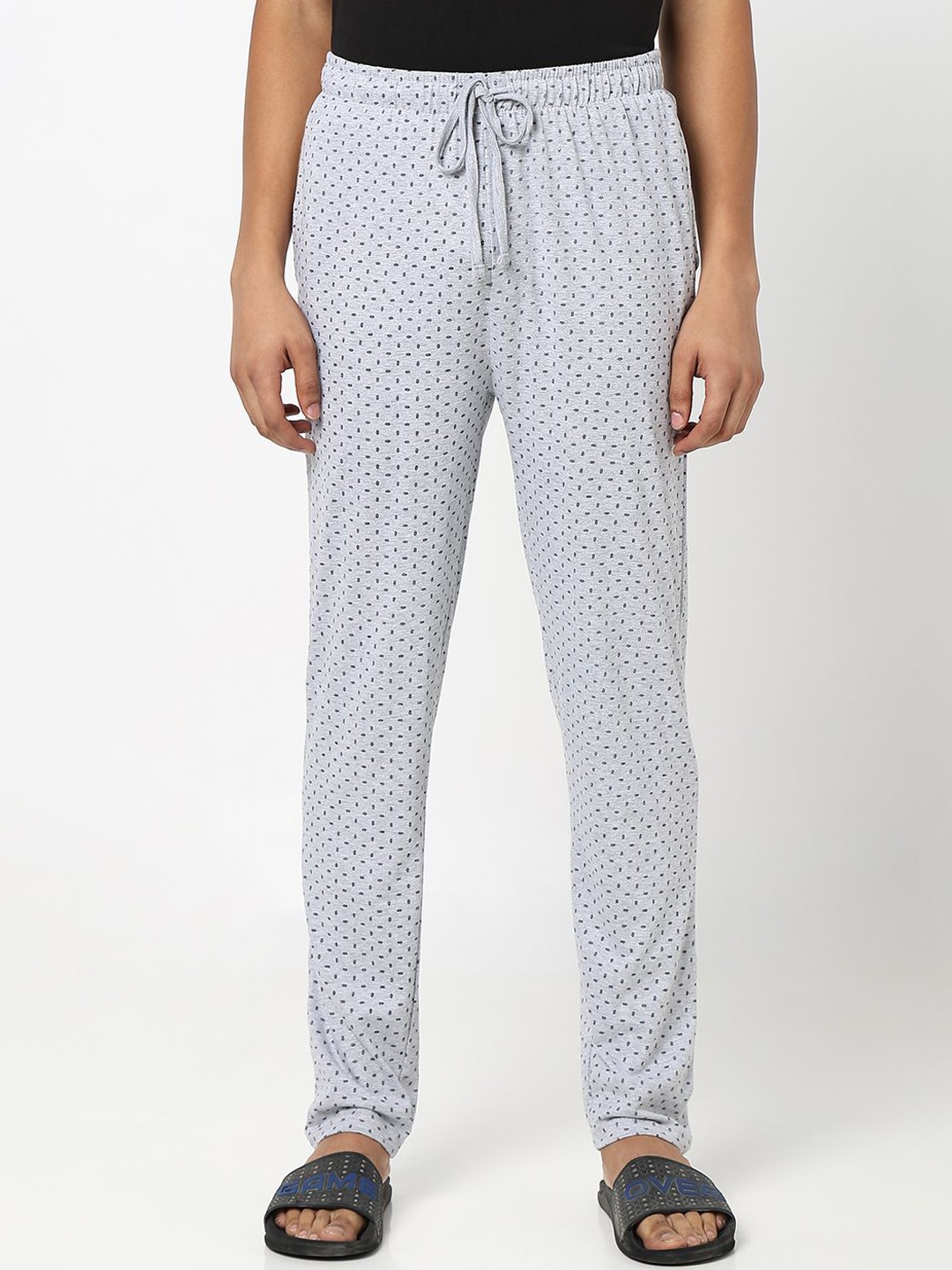 

R&B Men Cotton Printed Lounge Pants, Grey