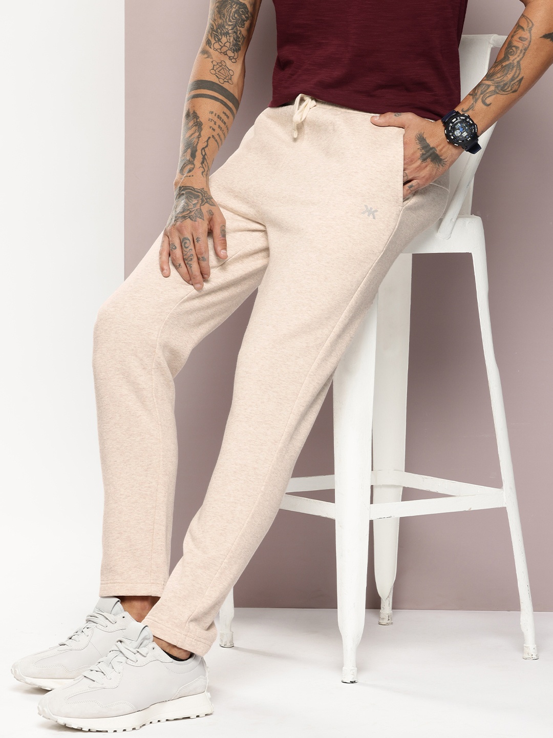 

Kook N Keech Men Slim Fit Track Pants, Off white