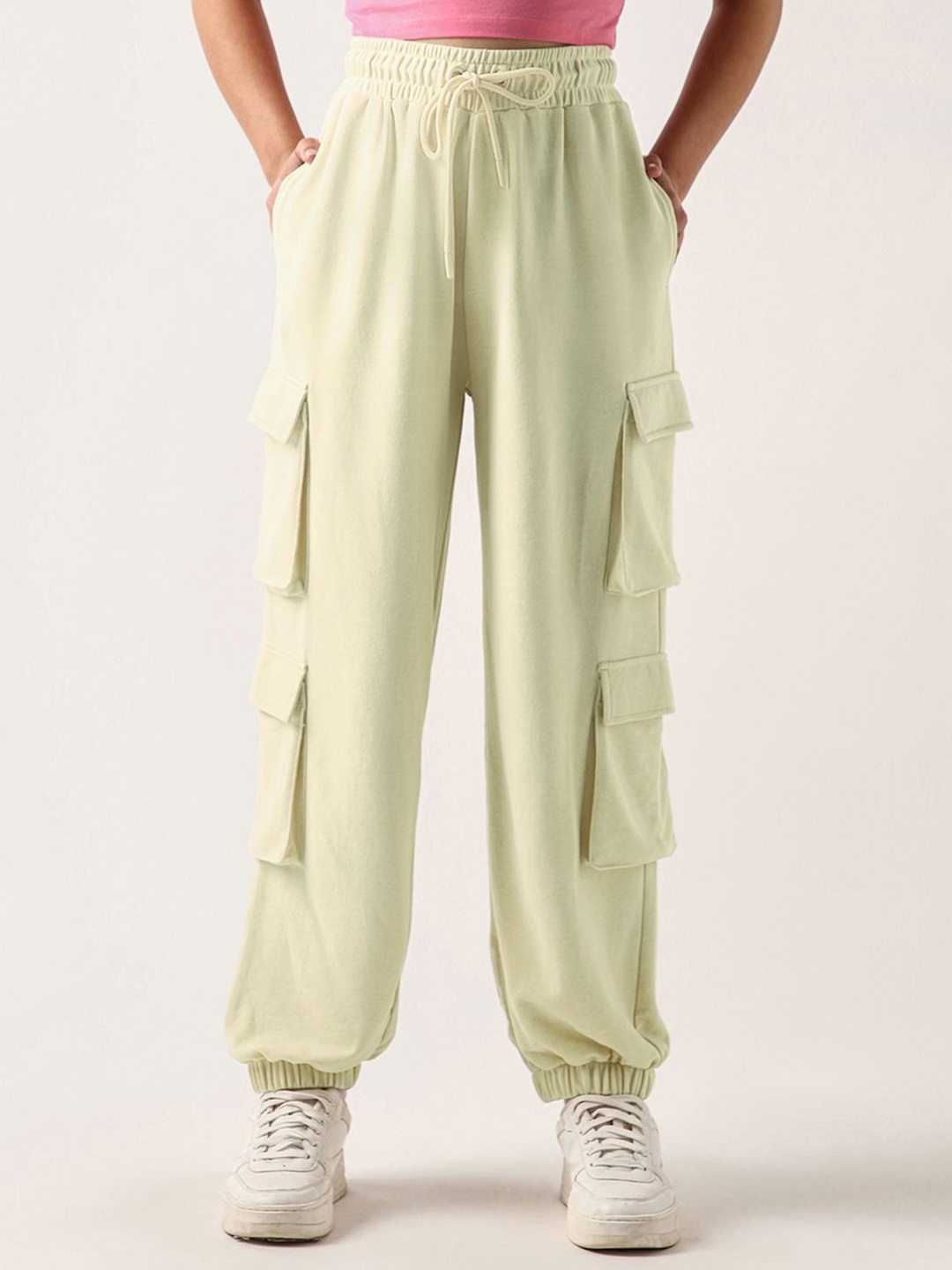 

Bewakoof AIR Women Loose Fit Cargo Joggers Trousers, Beige