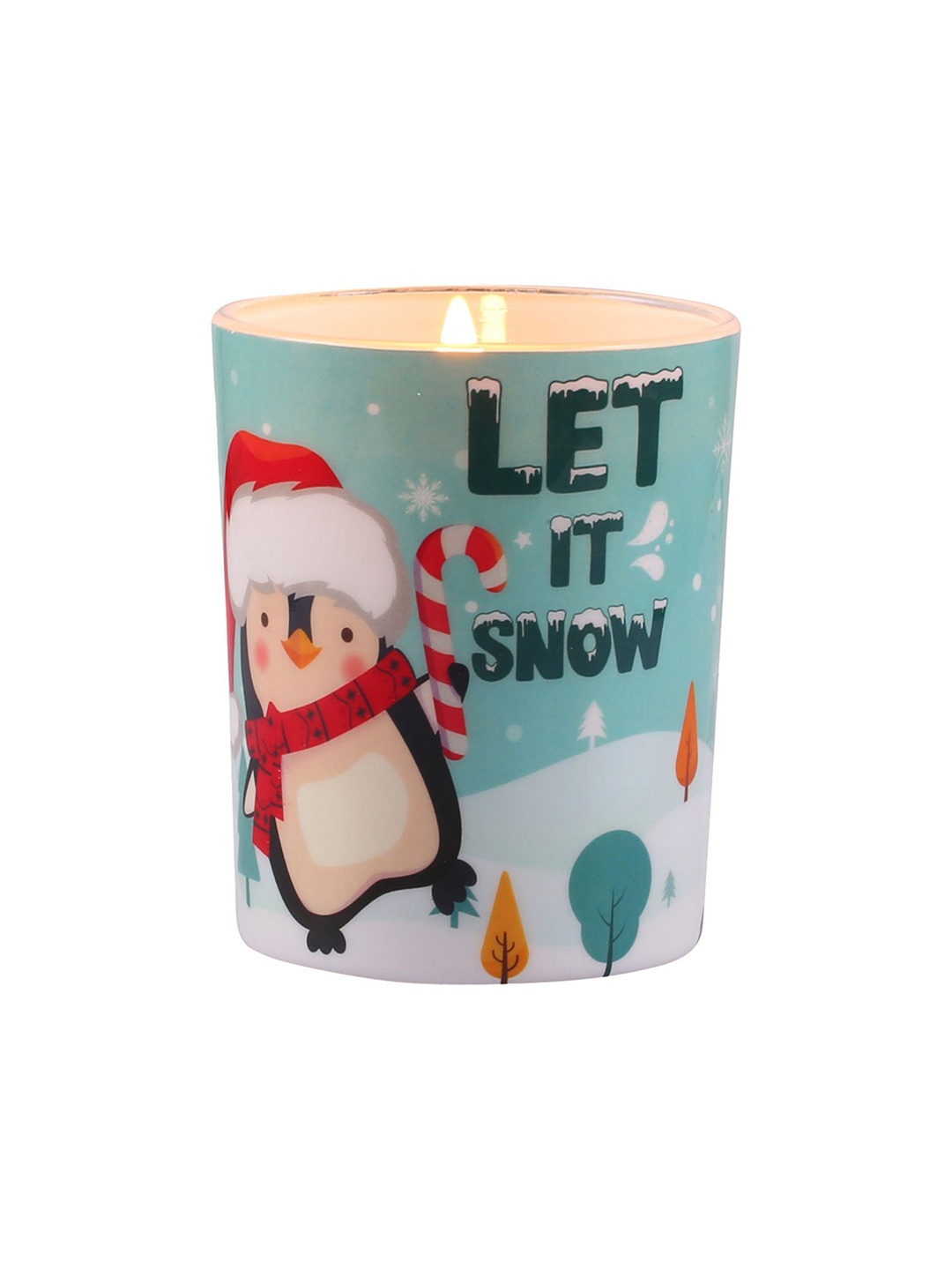 

Ekam White & Blue Candy Cane 7 oz Scented Christmas Jar Candle