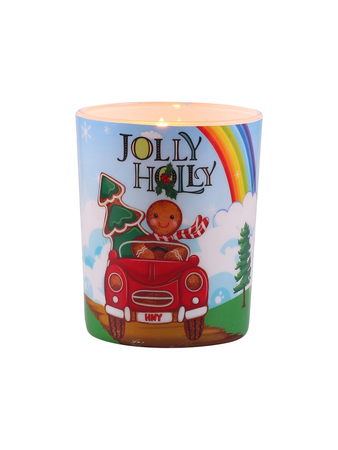 

Ekam White & Red Vanilla Gingerbread 7 oz Scented Christmas Jar Candle